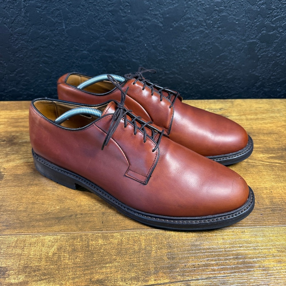 Allen Edmonds Warton 1451 Brown Leather Derby Shoes Mens 10.5 E
